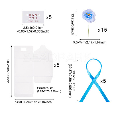 Clear PVC Candy Gift Packaging Boxes with Ribbon & Artificial Flower CON-TAC0001-20B-1