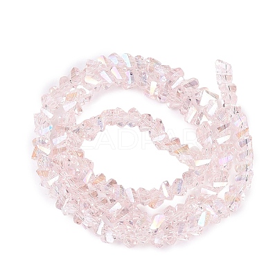Electroplate Transparent Glass Beads Strands EGLA-Q139-01A-A07-1