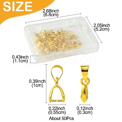 50Pcs Brass Ice Pick Pinch Bails IFIN-FS0001-47A-1