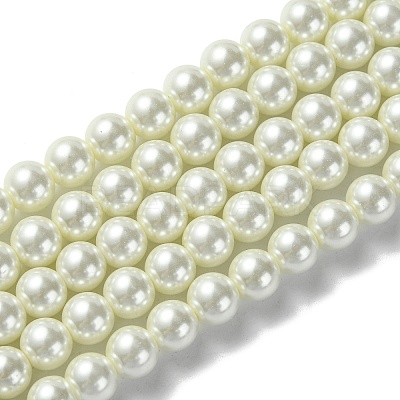 Eco-Friendly  Dyed Glass Pearl Round Beads Strands HY-A002-8mm-RB011-1
