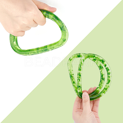 Resin Imitation Jade Bag Handles FIND-WH0128-03-1