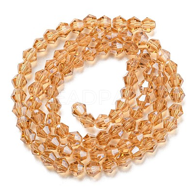 Transparent Electroplate Glass Beads Strands GLAA-F029-4mm-C18-1