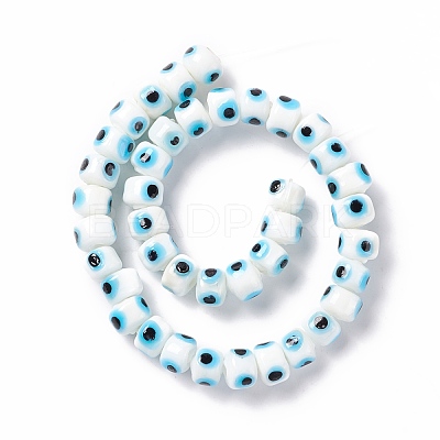 Handmade Evil Eye Lampwork Beads Strands LAMP-F024-01A-03-1