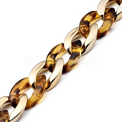 Handmade Transparent Acrylic & CCB Plastic Curb Chains AJEW-JB00740-01-1