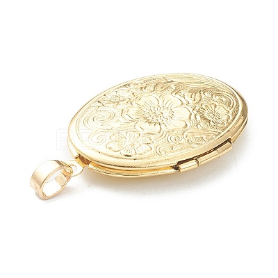 Brass Locket Pendants X-KK-P199-09G-1