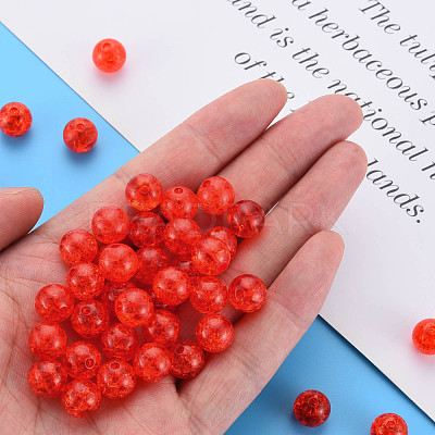 Transparent Crackle Acrylic Beads MACR-S373-66C-N08-1