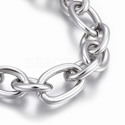 Tarnish Resistant 304 Stainless Steel Cross Chain Bracelets BJEW-L634-11P-1