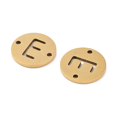 PVD Vacuum Plating 201 Stainless Steel Hollow Flat Round Links FIND-R149-03E-G-1