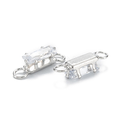 Brass Clear Cubic Zirconia Links Connectors ZIRC-G170-16P-1