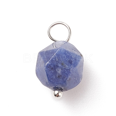 Faceted Natural Sodalite Pendants PALLOY-JF01694-02-1