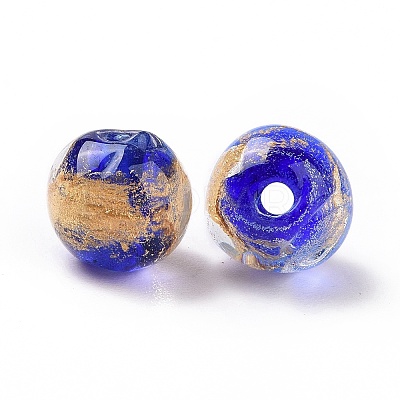 Handmade Gold Foil Glass Beads LAMP-C004-03-1