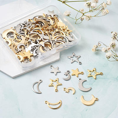 304 Stainless Steel Pendants STAS-PJ0001-07-1