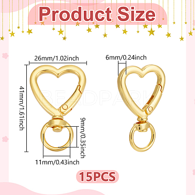 15Pcs Alloy Swivel Clasps FIND-UN0007-75G-1