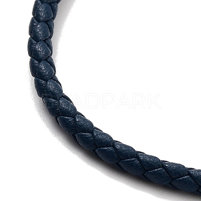 Braided Round Imitation Leather Bracelets Making BJEW-H610-01P-14-1