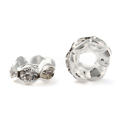 Brass Grade A Crystal Rhinestone Spacer Beads RB-A006-6MM-S-1
