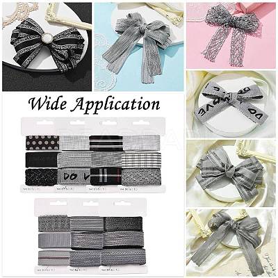9 Yards 3 Styles Polyester Ribbon SRIB-A014-G07-1