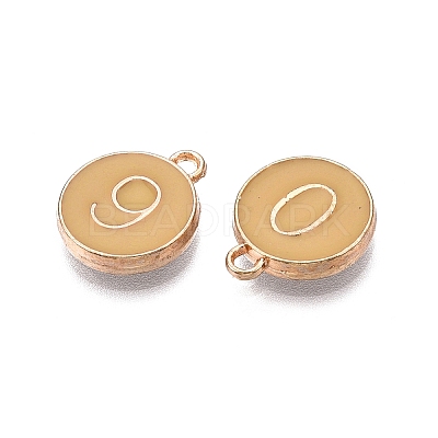 Light Gold Plated Alloy Enamel Charms ENAM-T010-07G-1