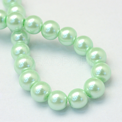 Baking Paint Pearlized Glass Pearl Round Bead Strands X-HY-Q003-6mm-04-1