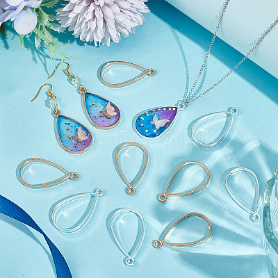 60Pcs 2 Colors Alloy Open Back Bezel Pendants FIND-OC0003-36-1