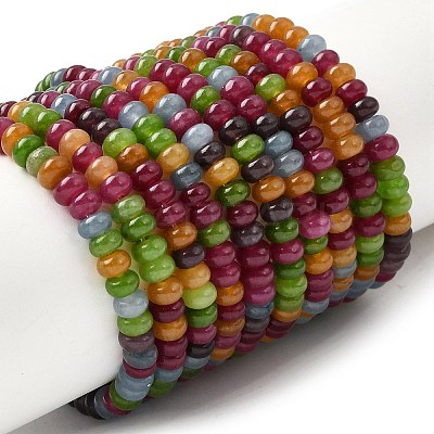 Dyed Natural White Jade Imitation Tourmaline Beads Strands G-K343-C55-01-1