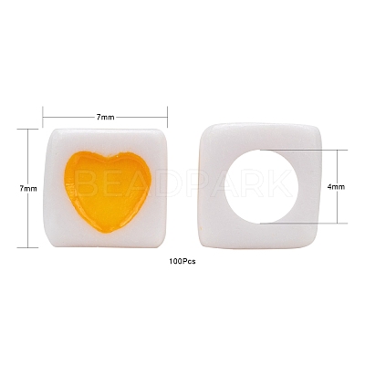 White Opaque Acrylic European Beads OPDL-FS0001-01-1