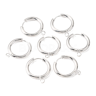 201 Stainless Steel Huggie Hoop Earring Findings STAS-P283-01J-S-1