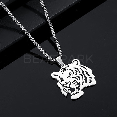 Hip-hop Style Animal Theme 304 Stainless Steel Pendant Necklaces FS-WG80E3F-02-1