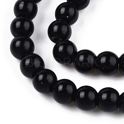 Opaque Solid Color Glass Beads Strands GLAA-T032-P6mm-01-1
