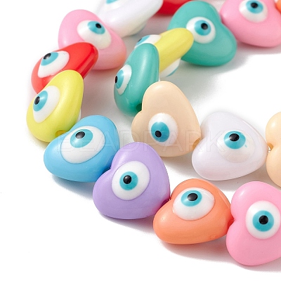Evil Eye Resin Beads Strands RESI-F040-01J-1