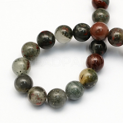 Natural African Bloodstone Beads Strands G-S184-10mm-1