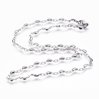 Non-Tarnish 304 Stainless Steel Chain Necklaces STAS-P164-17P-1