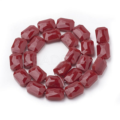Opaque Solid Color Glass Beads Strands GLAA-N032-04E-1