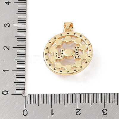 Brass Micro Pave Colorful Cubic Zirconia Pendants KK-E111-34C-G-1