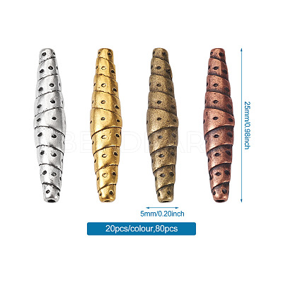 Tibetan Style Alloy Beads TIBEB-TA0001-23-RS-1
