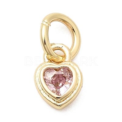 Brass Cubic Zirconia Charms KK-G554-02C-03-1