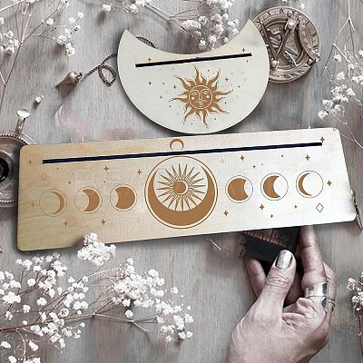 2Pcs 2 Style Natural Wood Card Stand for Tarot DJEW-GF0001-23-1