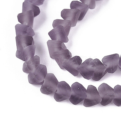 Frosted Transparent Glass Beads Strands GLAA-N016-4mm-02-1
