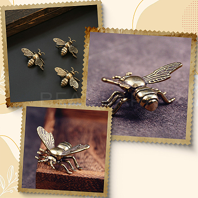 4Pcs Alloy Bees Display Decorations DJEW-SP0001-36-1