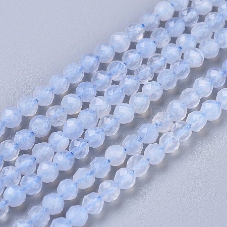 Natural Blue Chalcedony Beads Strands X-G-R475-032-1