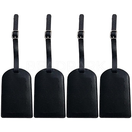 CutHollow 4Pcs PU Leather Luggage Tag OFST-CL0001-01B-03-1