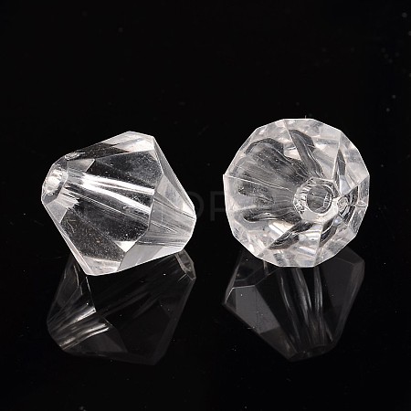 Faceted Bicone Transparent Acrylic Beads DBB20MM01-1