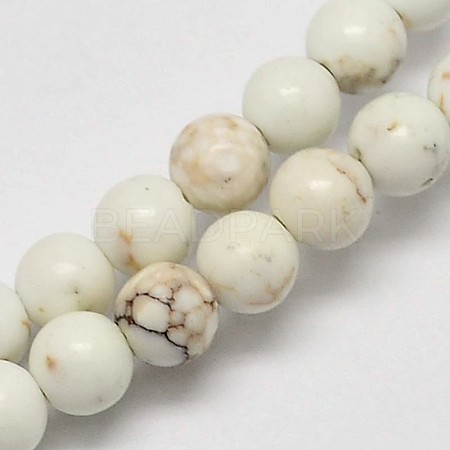 Round Natural Magnesite Beads Strands G-M138-39-1