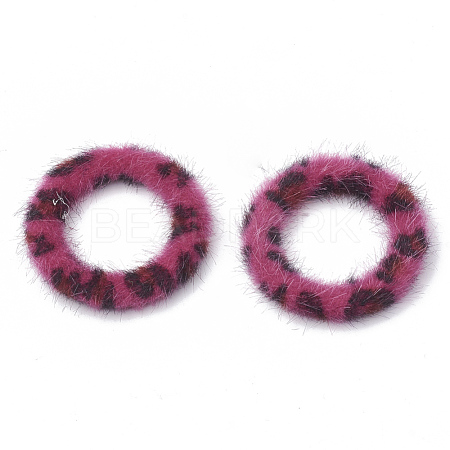 Faux Mink Fur Covered Linking Rings WOVE-N009-02F-1
