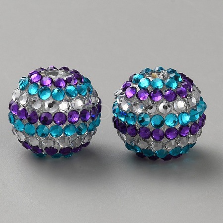 Resin Rhinestone Beads RB-WH0003-08C-1