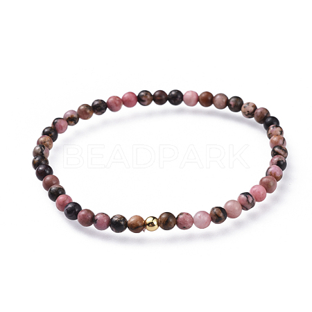 Natural Rhodonite Stretch Bracelets BJEW-JB04556-01-1