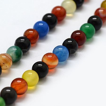 Natural Agate Beads Strands G-F417-05-14mm-1
