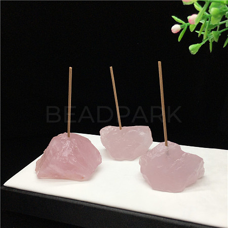 Raw Natural Rose Quartz Incense Holder PW23030600484-1