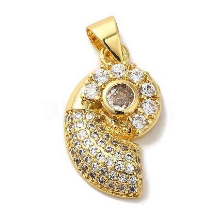 Rack Plating Brass Micro Pave Cubic Zirconia Pendants KK-U027-09-02G-1