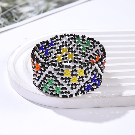 Bohemian Style Glass Seed Beaded Bracelets for Women FS-WGBF549-01-1