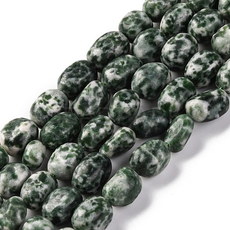 Natural Green Spot Jasper Beads Strands G-G146-A26-01-1